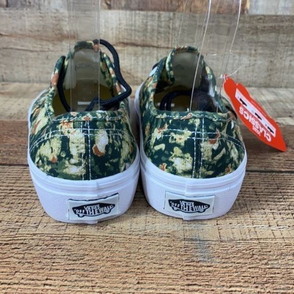 Vans Green Brown Abstract Print Low Top Skate Shoe - Picture 6 of 10